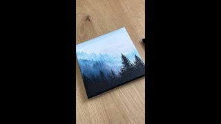 Misty Forest Acrylic Painting Tutorial For Beginners | Easy Acrylic Painting Tutorial #shorts