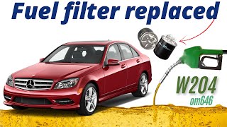 Mercedes C Class W204 Fuel filter replaced , Kraftstofffilter ersetzt , Filtre à essence remplacé