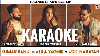 Legends of 90's Bollywood Mashup Karaoke With Lyrics || Kumar Sanu, Alka, Udit Narayan | BasserMusic