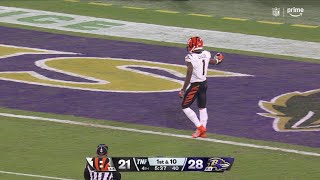 70-yard TD! Burrow, Chase decimate Ravens with deep ball for six