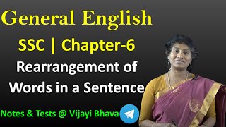 General English | Rearrangement of Words in a Sentence | Useful for SSC  @Vijayi Bhava