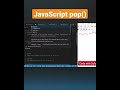 JavaScript Array pop() Method | JavaScript Tutorial For Beginners #shorts #javascript