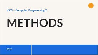 METHODS (tagalog) - Java programming