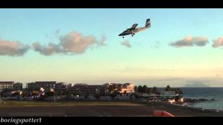 Winair DHC-6 Twin Otter diving for the runway at St. Maarten!