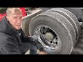 the secret to polishing a 22.5” alcoa semi drive rim mounted on the truck.