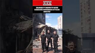 President Zelenskyy Inspects Sites Damaged In Overnight Russian Attack On Kyiv #shorts