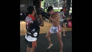 Mohammad Sadeghi preparing for Rebellion MuayThai 30