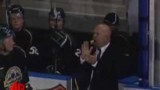 Raw Video: Hockey Coach Lashes Out Over Ref Call