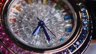 Womens Rainbow Diamond Watch | Iced Watches | Buy Iced Out Watches | Rainbow Watch | Baguette Watch