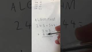 Addition - Algorithm