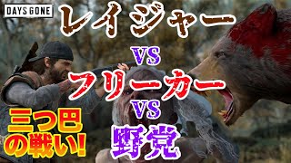 【DAYS GONE】プーさんが大暴れ？！レイジャーVSフリーカーVS野党！三つ巴のバトルロワイヤル！【デイズゴーン】【PS4】【攻略】【検証】【ネタ】