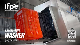 Crate Washer, Industrial Crate Washer, Bin Washer, Slanting Crate Washer