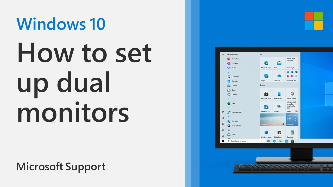 How To Set Up Multiple Monitors On Windows 10 | Microsoft - YouTube