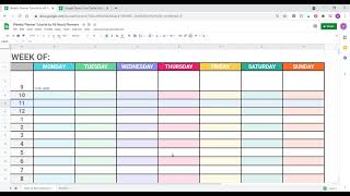 How to make a weekly planner printable in Google Sheets (UPDATED Tutorial)