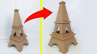 Como hacer la torre Eiffel con cartón en casa | hazlo tú mismo con materiales caseros fácil y rápido