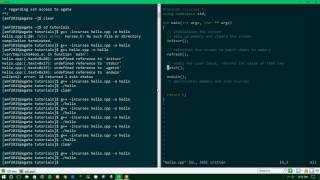 Ncurses Tutorial 0 - Hello World (initscr, endwin, refresh, getch, printw)