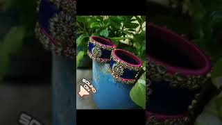 #blue $ Pink silk thread bangles