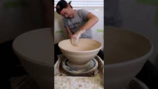 Big Bowls: Throwing and altering a large clay bowl #satisfying #ceramics #artist