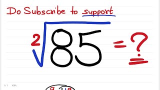 Square root of 85 | find the square root of non perfect square number by long division method |