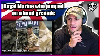 US Marine reacts to Royal Marine who jumped onto a grenade