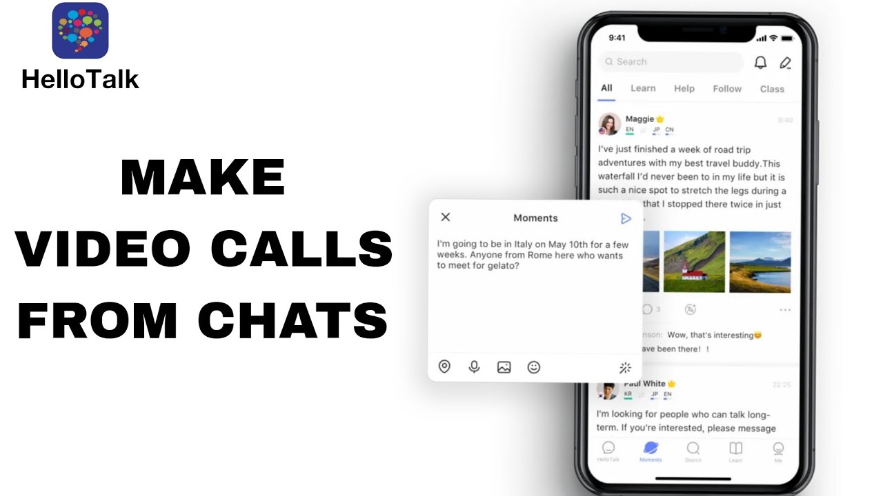 How To Make Video Calls From Chats On Hello Talk App Youtube