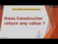 Does Constructor return any value | Fresher | Java Interview Questions | Kaliyona | In Kannada