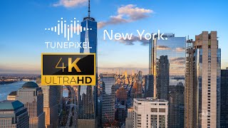 New York 4K – A Magical Musical Journey Through the City of Lights | 4 Hours of Relaxation