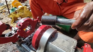 How to Threading 1/2inch to 2inch pipe in Threading Machine #dasfabrication