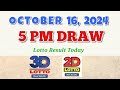 Lotto Result Today 5pm October 16, 2024 swertres ez2 PCSO