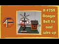 #759 Danger Bell American Flyer Accessory:  a bell repair and how to wire this accessory.