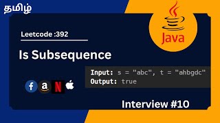 Is Subsequence (Leetcode : 392) | Java | Tamil
