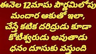 ఈనెల 12మాఘ పౌర్ణమిలోపు మందార ఆకుతో ఇలా చేస్తే కటిక దరిద్రుడు కూడా కోటీశ్వరుడు అవుతాడు