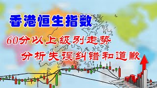 【股票·汇率·投资】香港恒生指数60分以上级别分析失误纠错和道歉（202011222146）