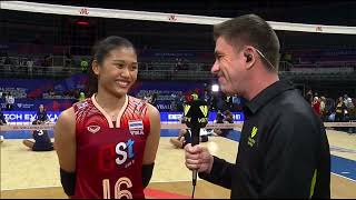 Pimpichaya Kokram แปลสัมภาษณ์บีม พิมพิชยาในแมทช์ที่สหรัฐอเมริกาชนะไทยไป 3-1 เซ็ต | VNL 2024