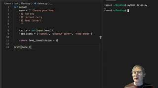 While Loops A Menu Example