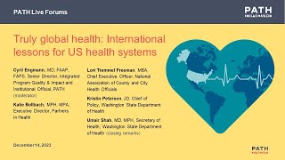 Truly global health: International lessons for US health systems