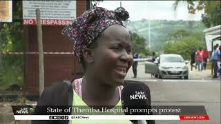 Workers embark on a protest at Themba Hospital in Mpumalanga