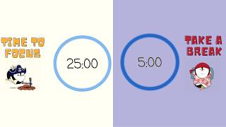 ⏳ 25/5 Pomodoro Timer – Dynamic Animation \u0026 Bold Colors ✨ | Study \u0026 Work Timer 🎯