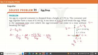 solved problem 7.3 11A impulse and momentum , law of conservation of mechanical energy