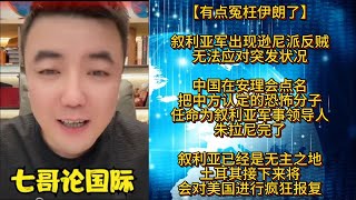 【有点冤枉伊朗了】叙利亚军出现逊尼派反贼，无法应对突发状况；中国在安理会点名，把中方认定的恐怖分子，任命为叙利亚军事领导人，朱拉尼完了；叙利亚已经是无主之地；土耳其接下来将会对美国进行疯狂报复