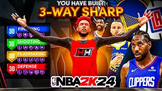 NEW "3-WAY SHARP" BUILD is the BEST BUILD on NBA2K24! *RARE* OP GUARD BUILD THAT MUST BE PATCHED!