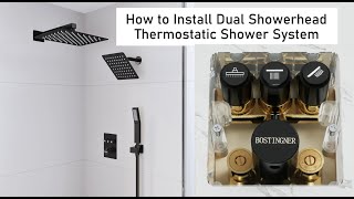 How to Installation Bostingner Dual Showerhead Thermostatic Shower System