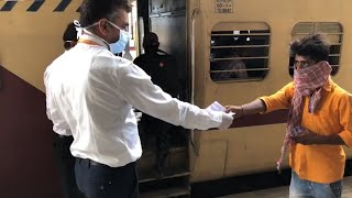 Migrant workers board the Shramik Express train from Amritsar to return to their hometown in Bihar