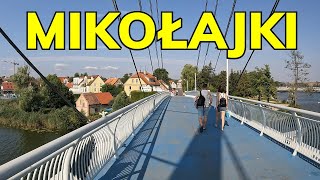 MIKOŁAJKI na Mazurach: Spacer przez PORT MIKOŁAJSKI i Rynek w Mikołajkach do mostu wiszącego!