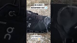 Your feet won’t get wet wearing these! 😳 #oncloud #waterproof #shoes #sneakers #