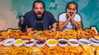 تحدي ١٥،٠٠٠ سعرة كريسبي شيكن بالصوصات 🍗 Chicken Tender Challenge 15,000 Calories