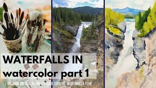 Paint a Waterfall without sketching: watercolor tutorial 1 of 2