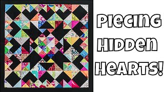 How to Piece a SUPER SCRAPPY Hidden Hearts Block!