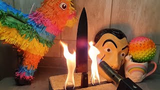 EXPERIMENT Glowing 1000 Degree Knife vs Pinata - How to basic satisfying videos life hacks