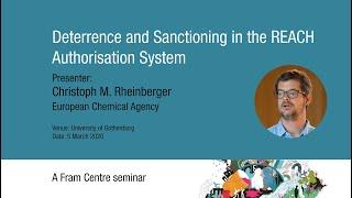 FRAM Seminar: Deterrence and Sanctioning in the REACH Authorisation System